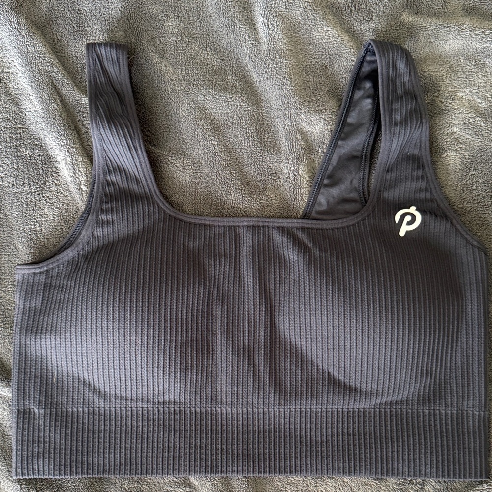 Peloton Navy Blue Ribbed Sports Bra